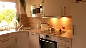 Kühlschrank, Mikrowelle, Ofen, Herdplatte