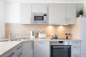 Fridge, microwave, oven, stovetop - Holiday Apartment Ole's BergSuite (Braunlage)