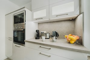 Fridge, microwave, oven, stovetop - Holiday Apartment Harzer Auszeit (Braunlage)