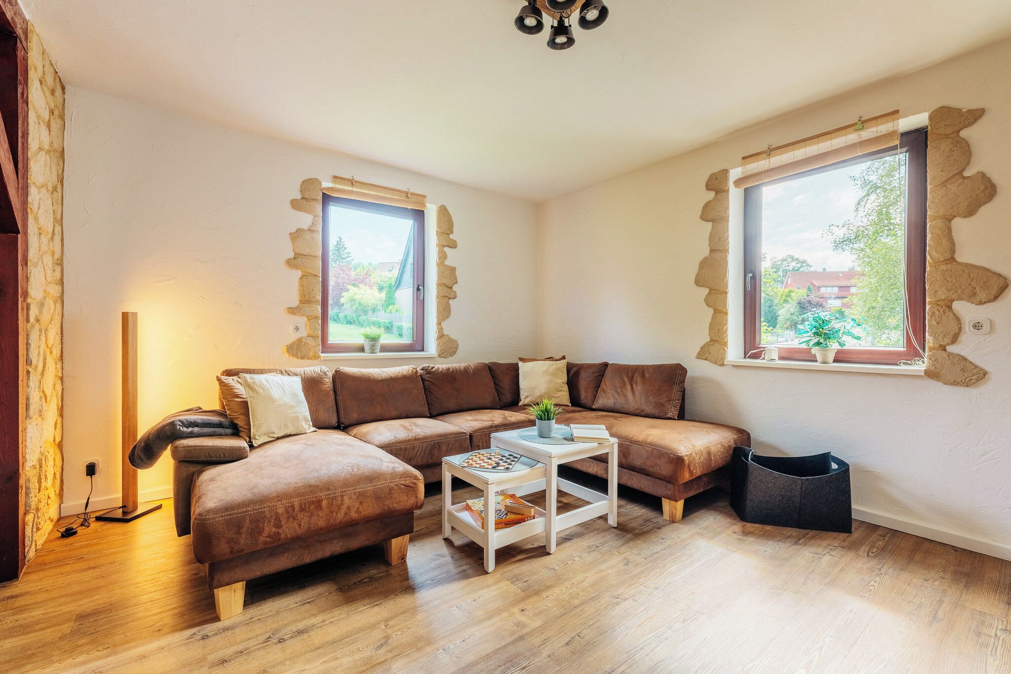 TV, fireplace, books