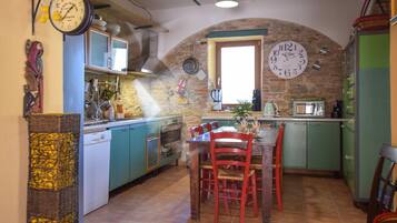 Fridge, microwave, dishwasher, coffee/tea maker