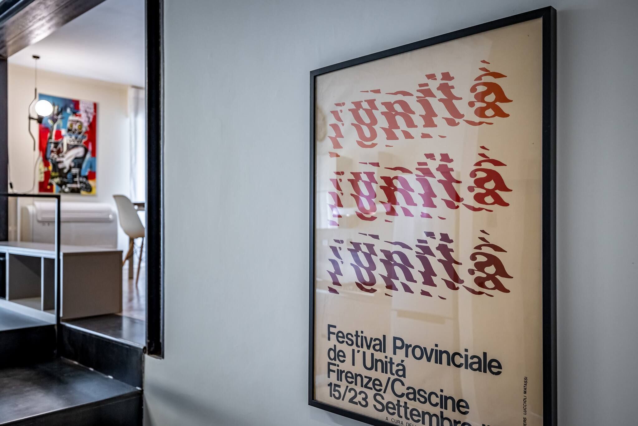 Une affiche encadrée faisant la promotion du Festival Provincial de l’Unité à Florence/Casinca, du 15 au 23 septembre.