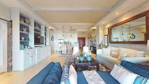 Living area - AQM Beachfront Gem 2BR - Breathtaking Ocean Views
 (Punta Cana)
