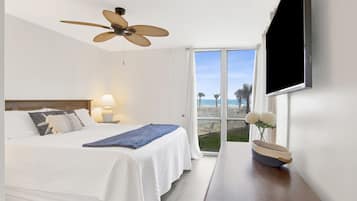 Condo Confort, 3 habitaciones, balcón, vista a la playa | 3 habitaciones, decoración personalizada y muebles diferentes