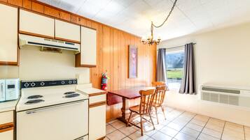 Microwave, oven, stovetop, cookware/dishes/utensils