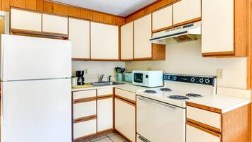 Microwave, oven, stovetop, cookware/dishes/utensils