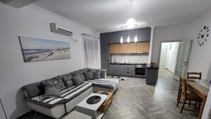 Basic Apartment, Multiple Beds, Non Smoking, Kitchen | Living area | 32-inch LED TV with cable channels - Apartments Cota (Ulcinj)