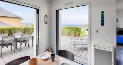 Sea view from a new house with garden for 6