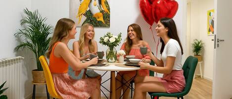 Premium Apartment | Living area | 55-cm Smart TV with cable channels, Netflix, streaming services