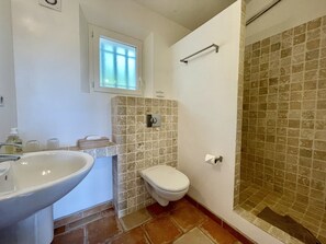 Ducha, secador de pelo y toallas