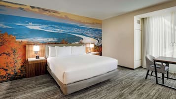 Desk, laptop workspace, iron/ironing board, free cribs/infant beds