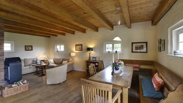 TV, caminetto, impianto stereo