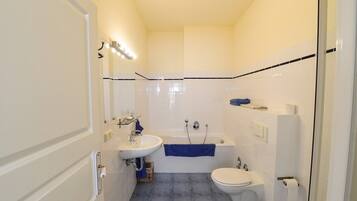 Ducha, secador de pelo y toallas