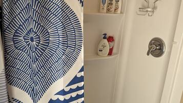Sèche-cheveux, serviettes fournies, savon, papier toilette