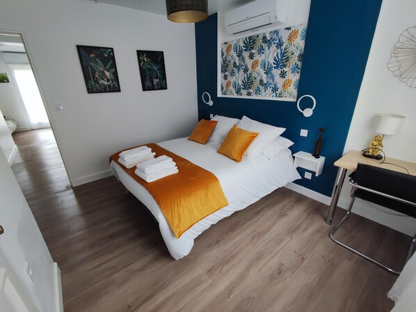 Departamento | 1 habitación, ropa de cama de alta calidad y escritorio