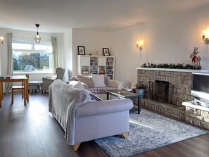 TV, fireplace, DVD player