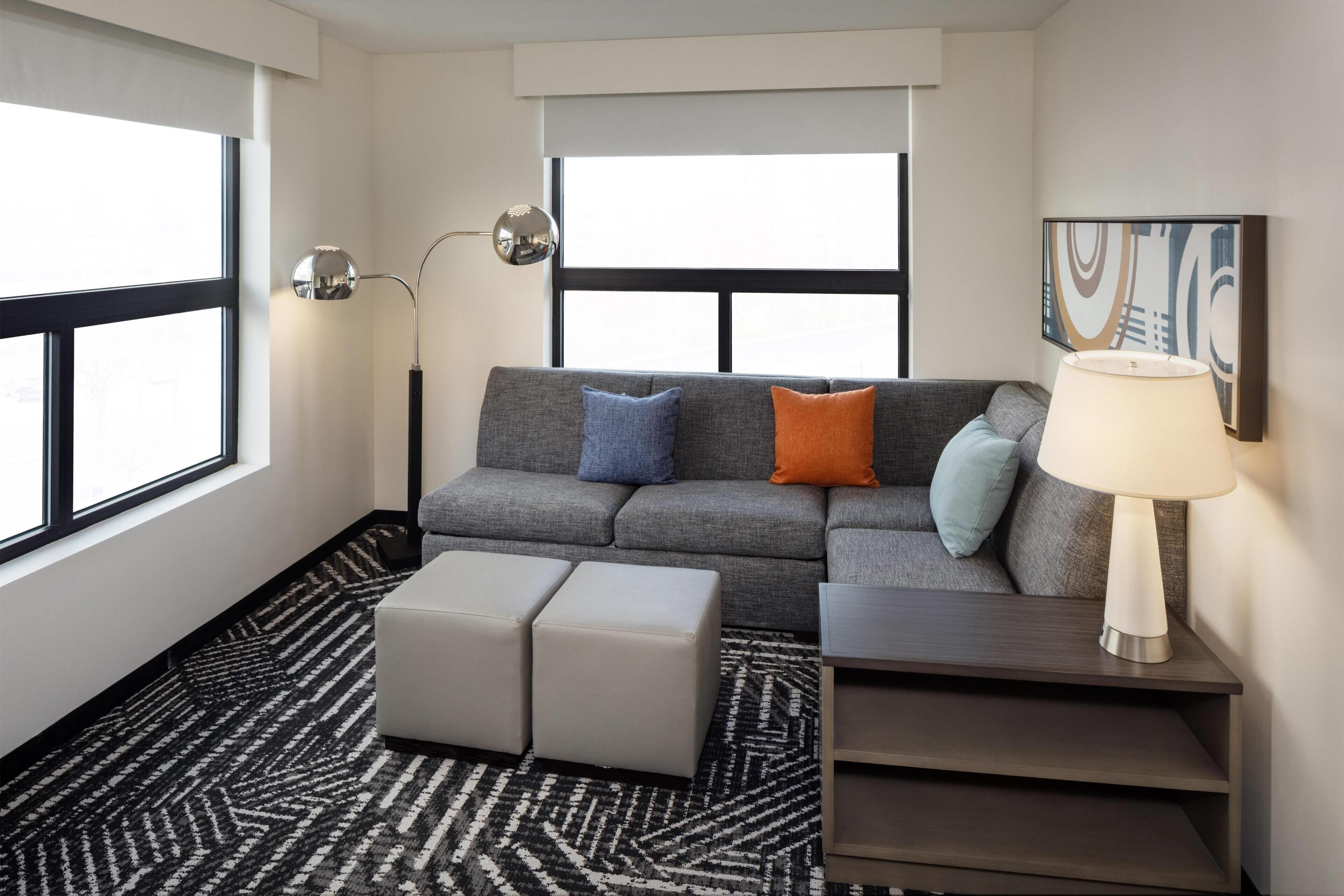 In-room safe, desk, laptop workspace, blackout drapes