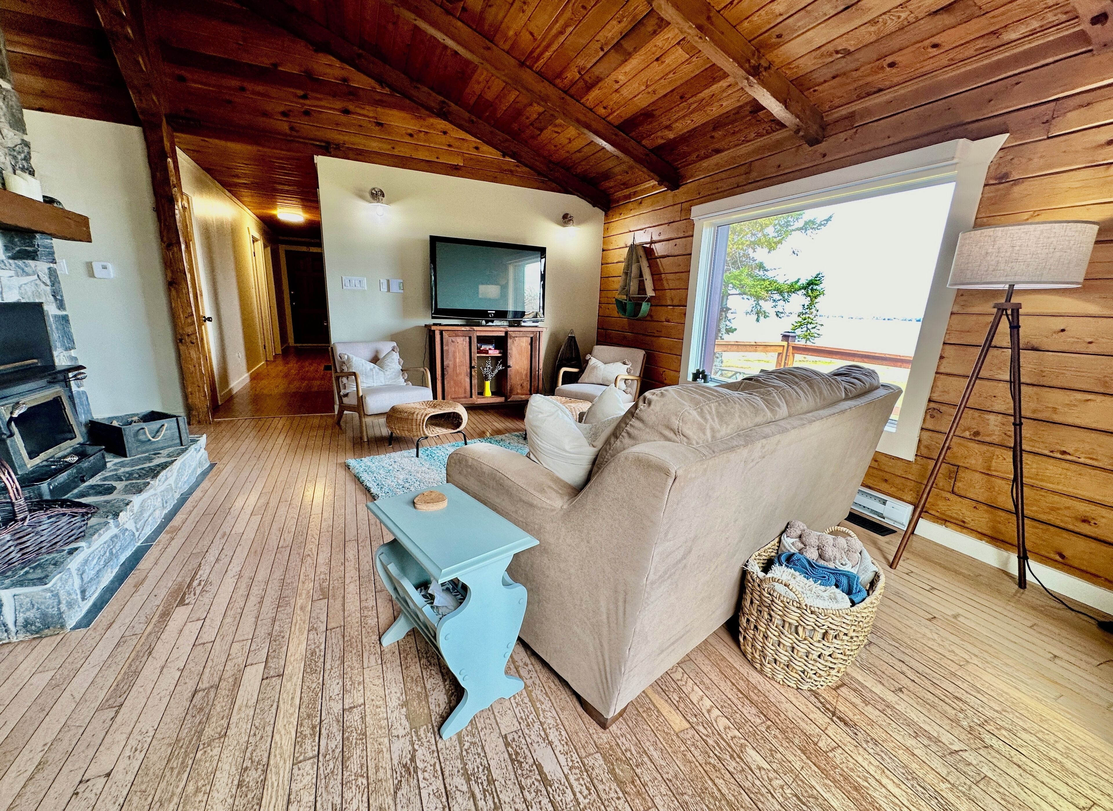 Télévision, cheminée