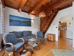 TV, fireplace - Beautiful private villa for 5 guests with WIFI, TV, balcony, pets allowed and panoramic view (Ceský Krumlov)