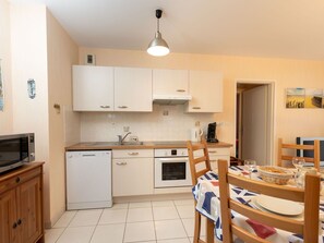Microwave, oven, dishwasher, high chair