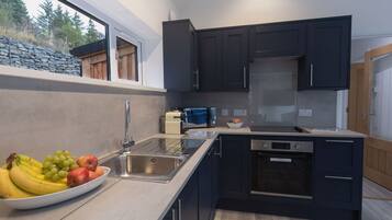 Microwave, oven, dishwasher, high chair