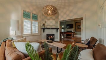 TV, fireplace, video games, books
