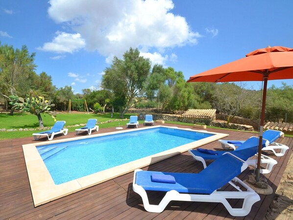 Pool - Wonderful private villa for 6 guests with private pool, WIFI, A/C, TV, patio and panoramic view (Manacor)