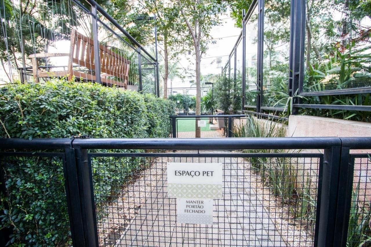 A pet space with a sign indicating it is closed.