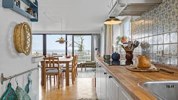 Kjøleskap, kokeplater, oppvaskmaskin og kaffetrakter/tekoker