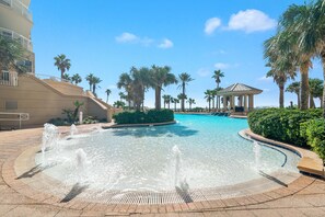 A heated pool - Indigo West Oceanfront Condo | Resort Amenities | My Beach Getaways (Pensacola)