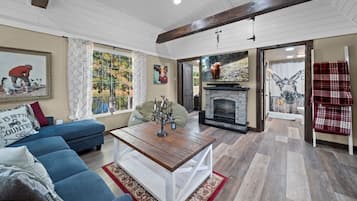 TV connectée, cheminée, lecteur de DVD, vidéothÚque