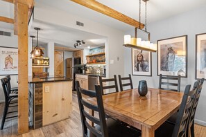 Dining - Fort Marcy 89 | Walk to Plaza | Kiva Fireplace | Full Kitchen | Hot Tub | Pool | End Unit | 2 Levels (Santa Fe)