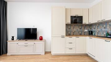 Fridge, microwave, stovetop, dishwasher