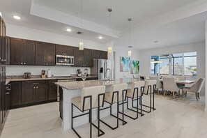 Fridge, microwave, oven, stovetop - GULF ACCESS & BIG WATER VIEW!, Heated Saltwater Pool  and Spa -  Villa Manatees Crossing - Roelens (Cape Coral)