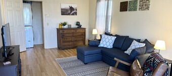 Cozy modern small town apartment pet and child friendly large parking