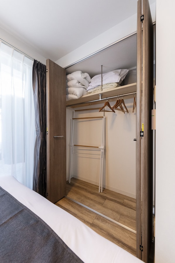1 bedroom, blackout curtains, iron/ironing board, free WiFi