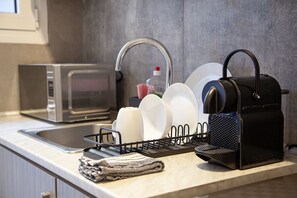 อีโคโนมีอพาร์ทเมนท์, 1 ห้องนอน, ห้องครัว | ครัวส่วนตัว | ตู้เย็นขนาดใหญ่, ไมโครเวฟ, เตาอบ, เตาประกอบอาหาร