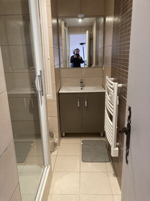 Dusche, Haartrockner, Toilettenpapier
