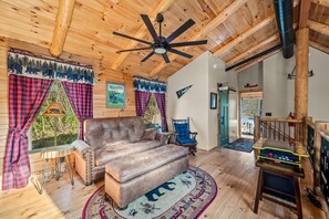 TV, fireplace, books - Twiggs Hideaway: 3 Mins to Gatlinburg* Hot Tub + Fireplace*Arcade Games (Gatlinburg)