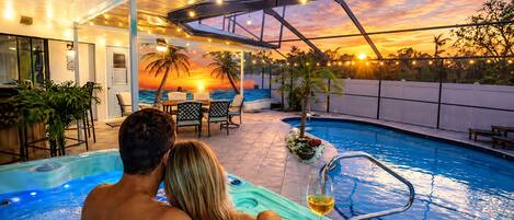 Outdoor pool, a heated pool