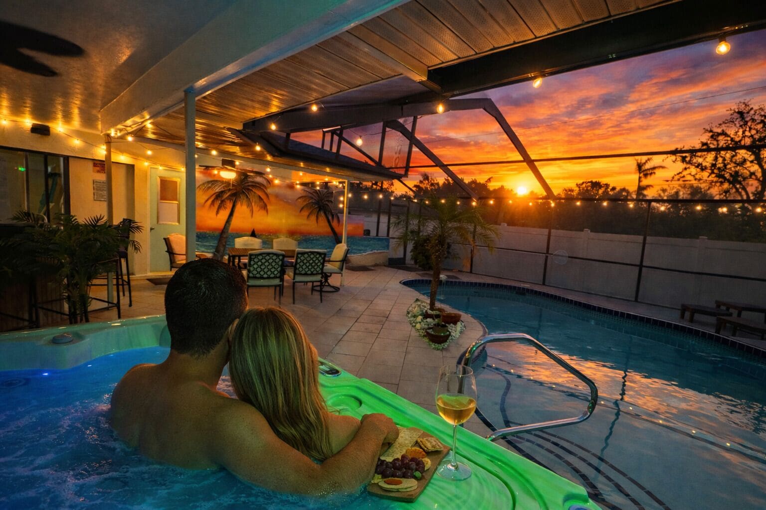 Utendørsbasseng og et oppvarmet basseng