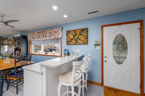 Dining - Incredibly Charming Home One Short Block from Bay Beach & Spectacular Sunsets. (North Cape)