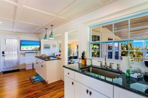 Fridge, microwave, oven, stovetop - Bayfront Villa:  Dock, Walk to Beach and Bridge Street (Bradenton Beach)