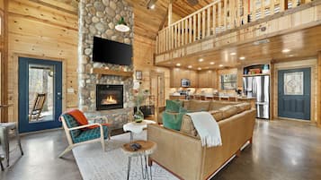 TV connectĂŠe, cheminĂŠe, jeux vidĂŠo, baby-foot