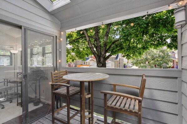 Outdoor dining - Hip Historic Baker Area Condo - Individual Garage Parking Included! (Denver)