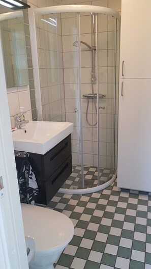 Sèche-cheveux, savon, shampoing, papier toilette