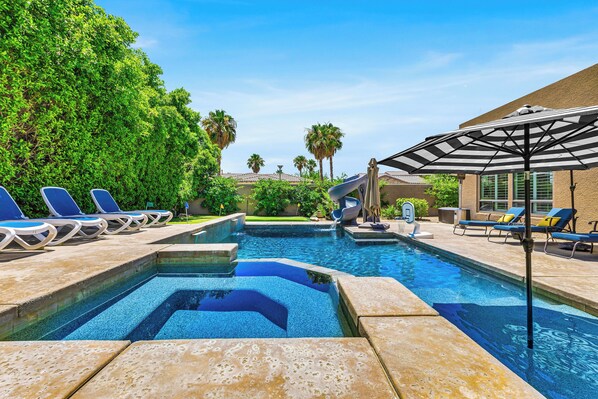 Outdoor pool, a heated pool - Outdoor Oasis at Montage, by GPM - Water Slide/ Game room/ Walk to festivals (Indio)