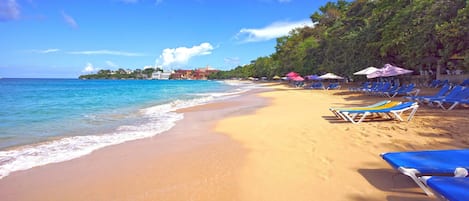 Sun loungers, beach towels