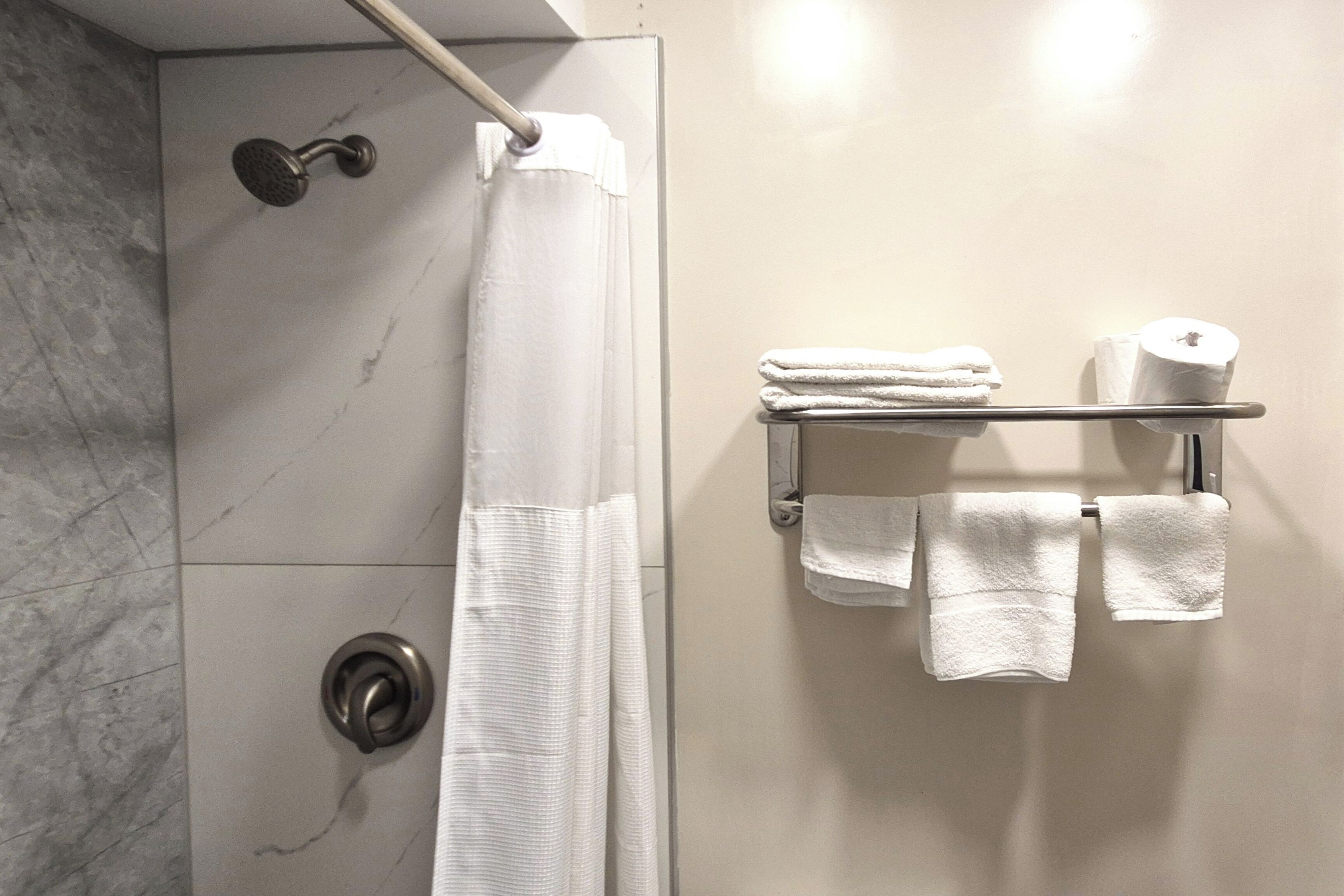 King Bed with Kitchenette | Salle de bain | Douche, pomme de douche hydromassante, articles de toilette (gratuits)