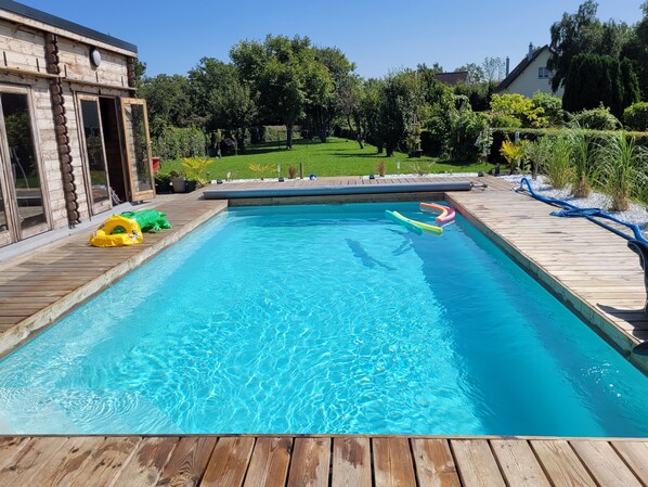 Piscine extérieure, piscine chauffée